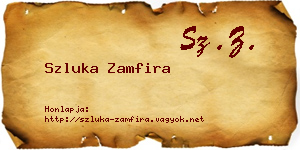 Szluka Zamfira névjegykártya